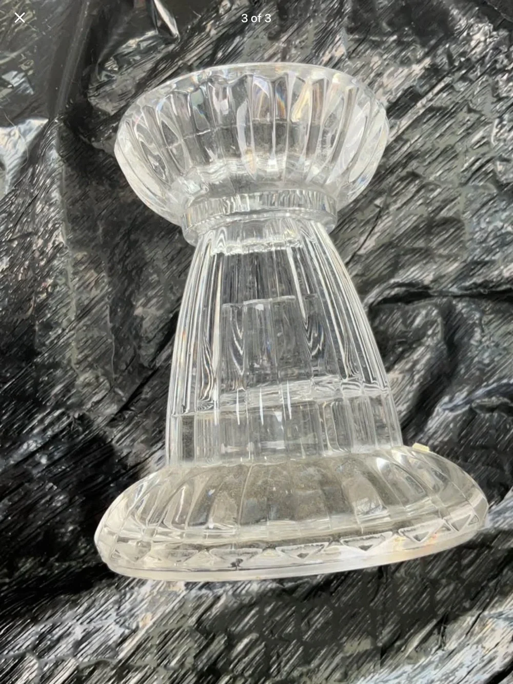 Reversible Gorham Lead Crystal candle holder